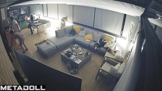 Busty whore in sexy lingerie making blowjob to a client
