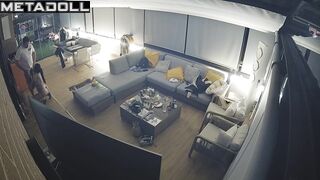 Busty whore in sexy lingerie making blowjob to a client