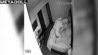 Bald man and sexy skinny brunette enjoying divine sex