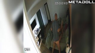 Bald man and sexy skinny brunette enjoying divine sex