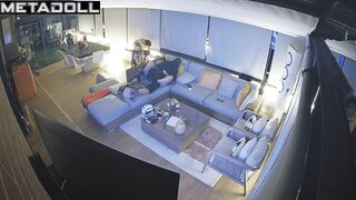 Couple fucking lazy on friday evening, living room scenes
