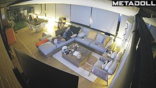 Couple fucking lazy on friday evening, living room scenes