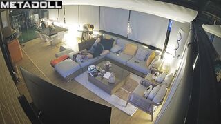 Couple fucking lazy on friday evening, living room scenes