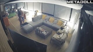 Boy fucked her standing up (hidden video from a huge living room)