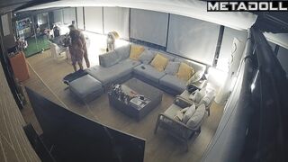Boy fucked her standing up (hidden video from a huge living room)