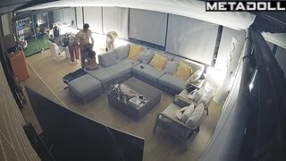Boy fucked her standing up (hidden video from a huge living room)