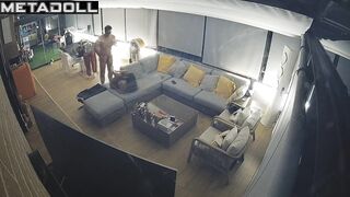 Boy fucked her standing up (hidden video from a huge living room)
