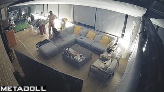 Boy fucked her standing up (hidden video from a huge living room)