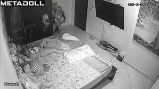Solo bedroom scene - girl and her cute rubber friend
