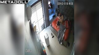 Two people enjoying common time in bed - hidden tape