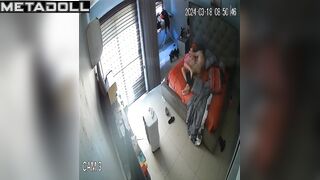 Two people enjoying common time in bed - hidden tape