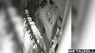They fucking on the bed beside their cute fluffy friend