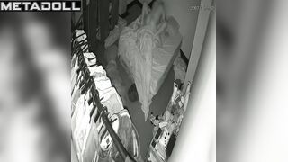 They fucking on the bed beside their cute fluffy friend