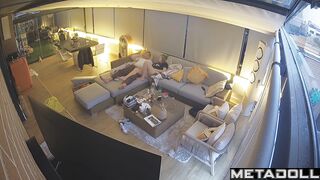 People having real fun on holiday, living room scenes