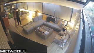 Night full of pleasure in the huge living room, watch