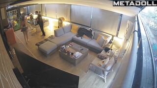 Night full of pleasure in the huge living room, watch