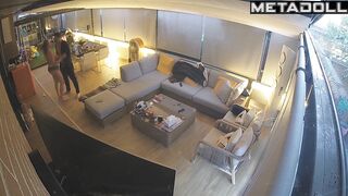 Night full of pleasure in the huge living room, watch
