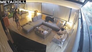 Night full of pleasure in the huge living room, watch