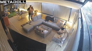 Night full of pleasure in the huge living room, watch