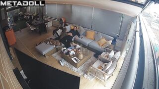 Man enjoying her awesome blowjob skill, oral sex in the living room