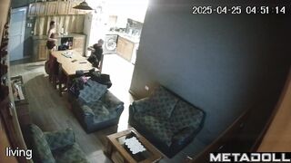 People enjoying each other on the kitchen chair right now