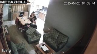 People enjoying each other on the kitchen chair right now