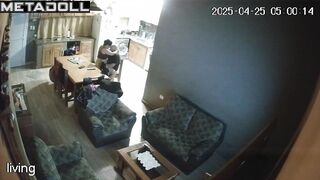 People enjoying each other on the kitchen chair right now