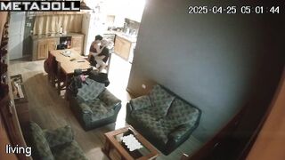 People enjoying each other on the kitchen chair right now