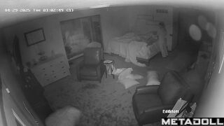 Wife made her horny husband handjob in the middle of the night