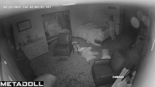 Wife made her horny husband handjob in the middle of the night