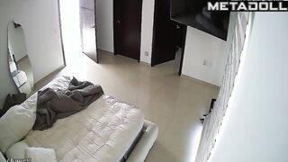 Brunette with big ass watching tv and playing with her body