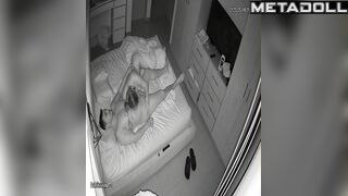 Couple kissed for a long time during their night foreplay