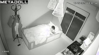 Bearded man fucked her sweet in a small bed, watch it