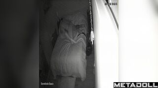Passionate night sex in white clean socks, hidden tape
