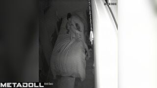 Passionate night sex in white clean socks, hidden tape