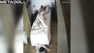 Sexy skinny blonde wants to get orgasm from her boy