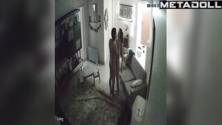 Hidden cam in living room fixed hot and young people