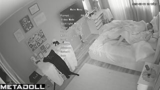 Young couple having hot time under the blanket, look