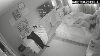 Young couple having hot time under the blanket, look