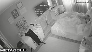Young couple having hot time under the blanket, look