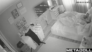 Young couple having hot time under the blanket, look
