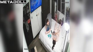 Her boyfriend is doctor, he wants to stretch her muscles