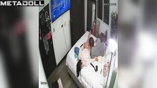 Husband made legs massage his sexy wife without panties