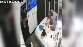 Husband made legs massage his sexy wife without panties
