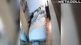 Lonely lady playing with her fingers and vagina in bed