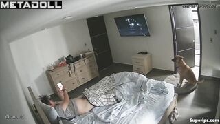 Big-breasted wife brought her TV-watching husband to orgasm