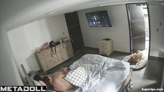 Big-breasted wife brought her TV-watching husband to orgasm