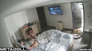 Big-breasted wife brought her TV-watching husband to orgasm