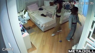 Two young lesbian girlfriends get dressed up for the outing