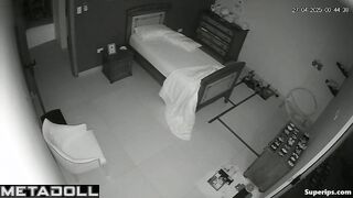 Bed games of a bearded guy with his girlfriend in his son's room